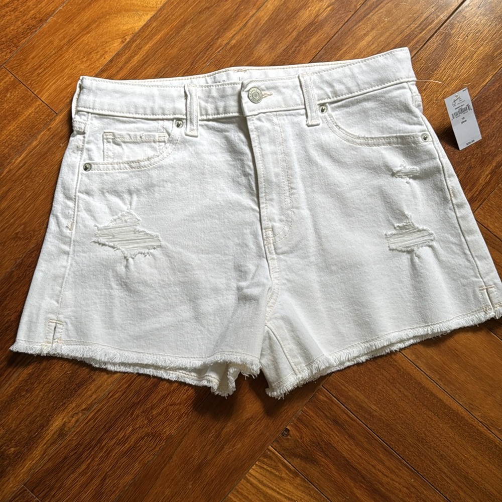 Gap Kids Shortie High Rise White Jean Shorts